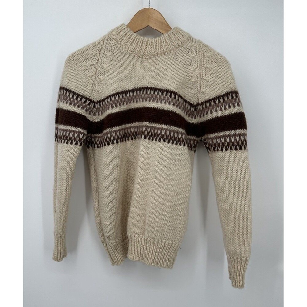 SUPERB FISHERMAN SWEATER PURE WOOL THICK PULL OUT SWEATER SIZE 14/16 see pics